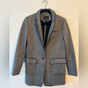 Banana Republic Gray wool charcoal women’s blazer jacket 10 p petite.